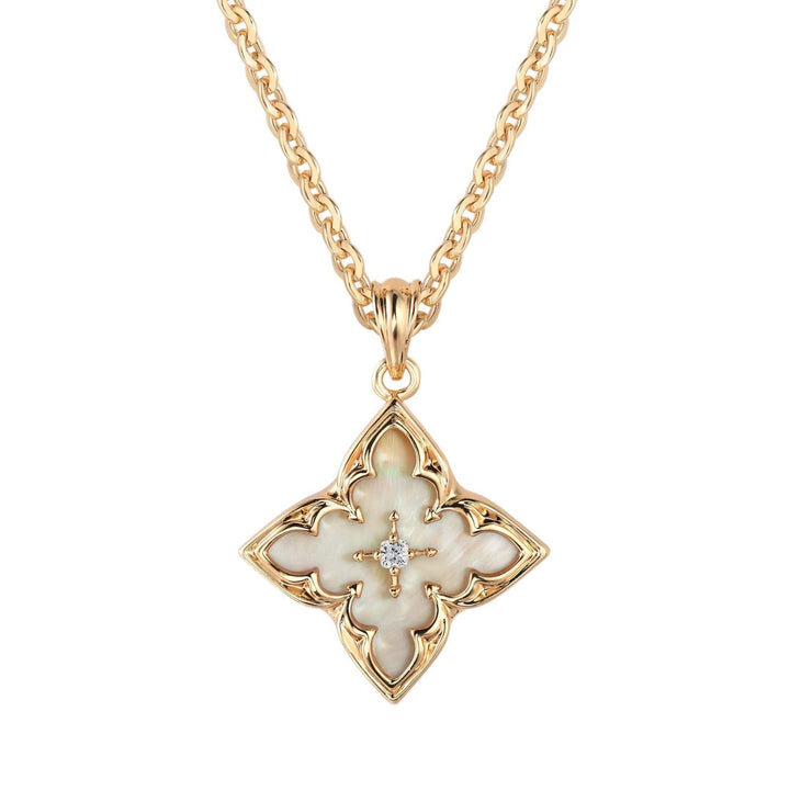 Brown Clover Pendant Necklace | Gold