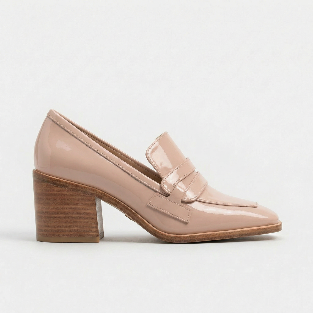 Oxford Patent Block Heel Loafers