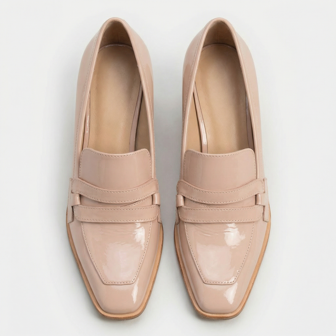 Oxford Patent Block Heel Loafers