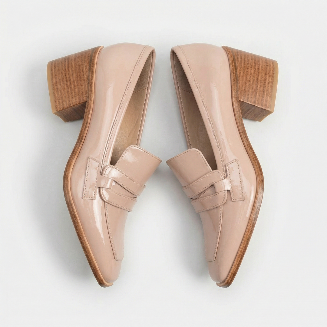 Oxford Patent Block Heel Loafers
